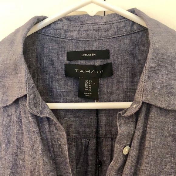 NWT Tahari Linen Shirt Dress - Picture 4 of 6